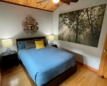 Master bedroom with queen bed