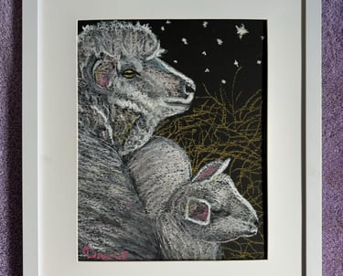Lamb Pastel Painting by DawnE