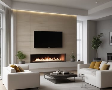 A professional cine wall installation in a modern setting.