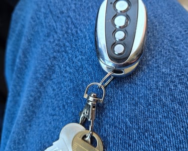 a key chain with a keychain and a keychain