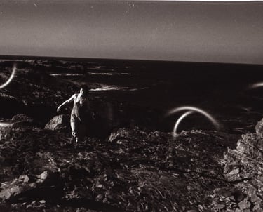 a woman split in quarterly motion