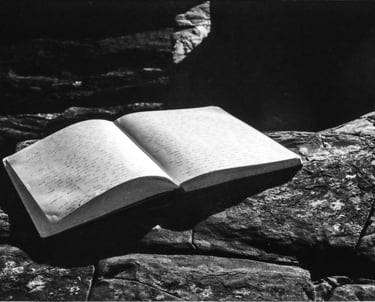 a tactile journal on natures desk - a cliff edge