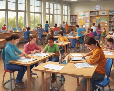 A group of diverse students engaged in a hands-on workshop.