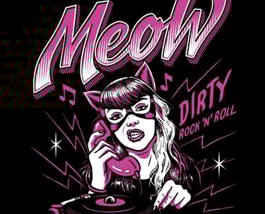 Dibujo con logo Dj Meow comic