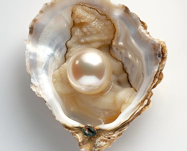 a pearl pearl in a shellfish shell