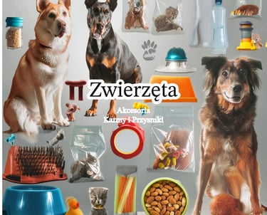 a dog sitting on a table with a dog and a cat