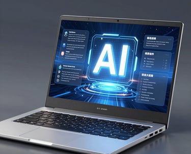 laptop computer on glass-top table