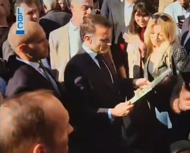 Jessy Tabet with French President Macron