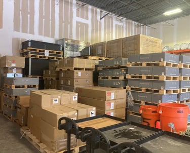 a warehouse with a lot of boxes of boxes and boxes of boxes