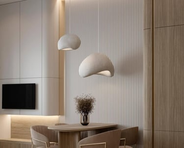 panneau linea 3d wpc cannelé blanc salon