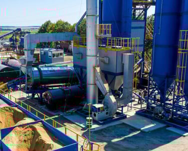 Usina de produção de asfalto