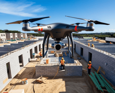 Dorne sobrevoando construção de condominio de casas