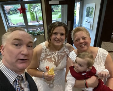 Warm wedding ceremony led by celebrant David Allbutt in Manchester, creating a personal and bespoke moment for the couple.