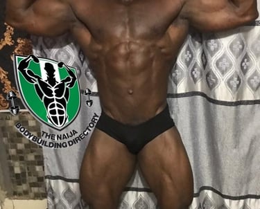 Abuja bodybuilder front double biceps  pose