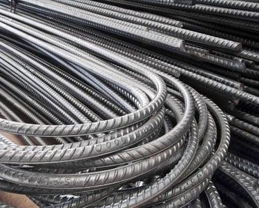 TMT Steel lying in godown