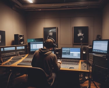 producer working in a music studio
