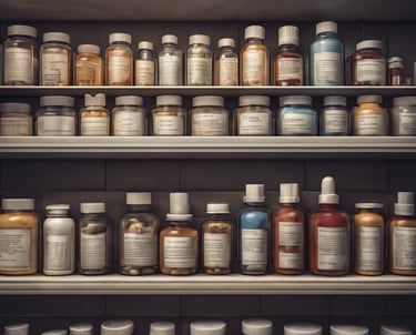 a pile of colored pills