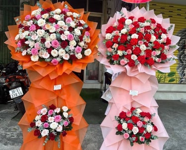 kệ hoa khai trương giỏ hoa Thảo Nhi Flower tại thuận an và thủ dầu một