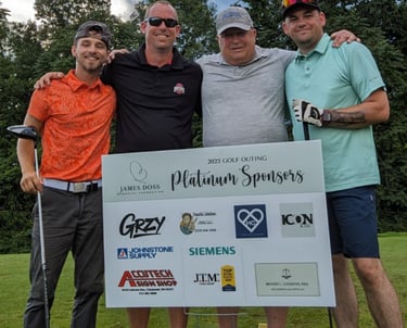 “Coroplast golf outing sponsor sign printed by Accutech Sign Shop in Cincinnati”