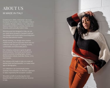lifestyle photography Montreal for M-Made in italy FW24