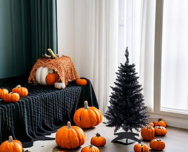 mini black Christmas tree