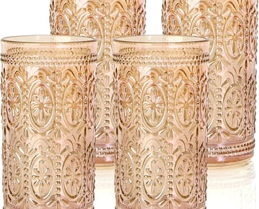 Amber vintage glassware