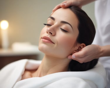 A therapist performing a massage on a client.
