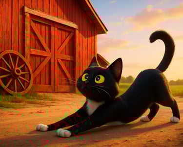 Animated cat character Nuna from Barnyard Buddies teaching shapes and colors.
