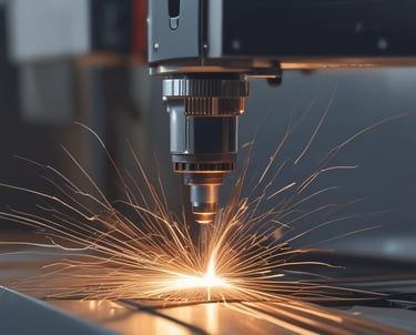 A workshop showcasing CNC machinery and metal fabrication processes.