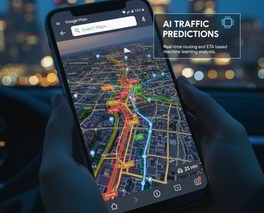  (alt: Google Maps inteligencia artificial tráfico)