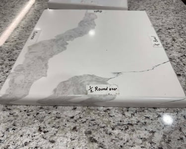 Subtle round over edge for classic countertop design