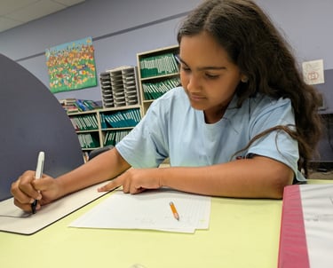 Student getting academica assessment in Huntington Learning Center, Elk Grove