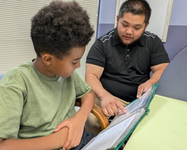 Student getting individual reading help at Huntington Learning Center, Elk Grove