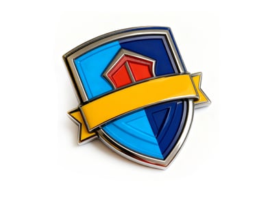 a badge badge with a house on it