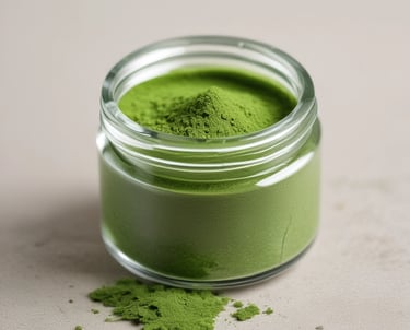 Organic moringa powder in a clear glass jar — nutrient-rich superfood for energy, immunity, and well