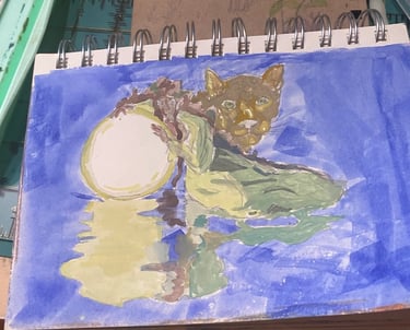 Original Takara Welter Gouache Painting in progress