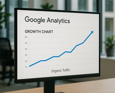 Gráfico-crescimento-Google-Analytics-tela-computador-mostrando-curva-ascendente-de-tráfego-orgânico-