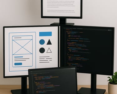 múltiplas-telas-mostrando-diferentes-projetos-digitais
