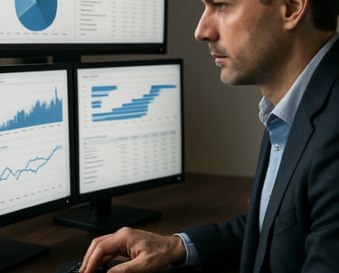 Pessoa-analisando-gráficos-dados-múltiplas-telas-foco-informações-performance-analytics