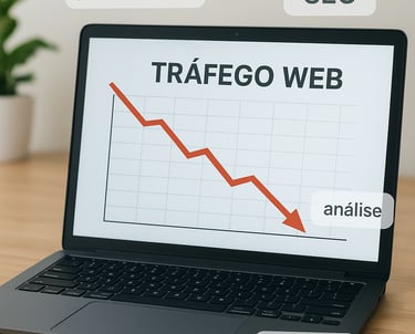 Tela-computador-mostrando-gráfico-tráfego-em-queda-livre