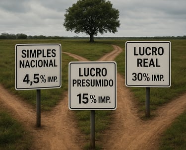 Três-caminhos-divergentes-representando-Simples-Nacional-Lucro-Presumido-Lucro-Real