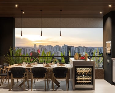 Varanda gourmet 112m²