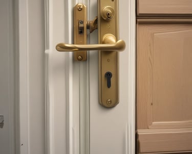 An orange and black Manhattan license plate is mounted on a white tiled wall. The plate features the words 'New York' at the top, 'Manhattan' in the middle, and 'Empire State' at the bottom.