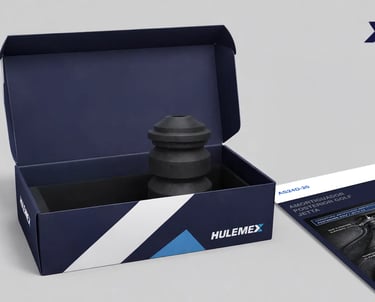 packaging aperto con componente auto e scheda tecnica, esempio di packaging descrittivo coordi