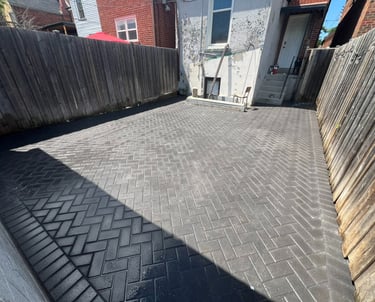 Herringbone interlock patio