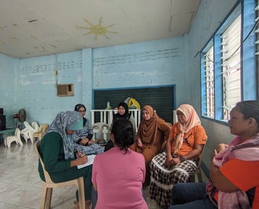" Muslim community women during stakeholder engagement Philippines"