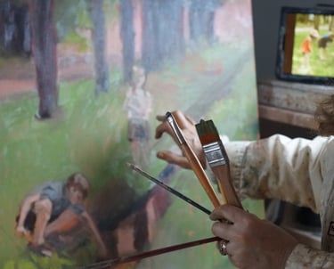 sybille ingold peintre dans son atelier de fontainebleau 2