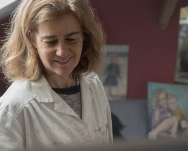 sybille ingold portraitiste dans son atelier de fontainebleau 2