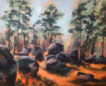 sybille ingold peintre Rochers du Mont Ussy Forêt de Fontainebleau