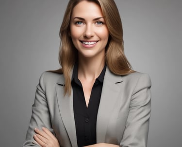 woman in black blazer with brown hair